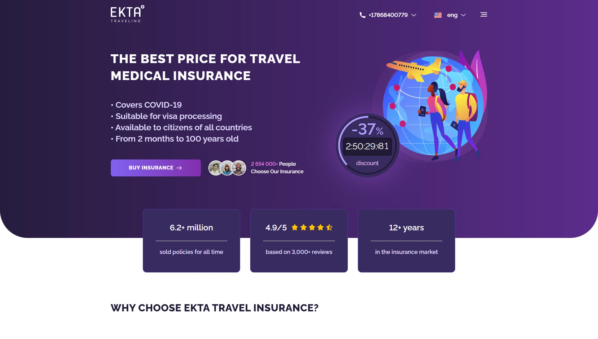 Ekta Traveling Insurance Banner
